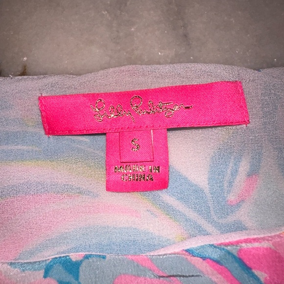 EUC Lilly Pulitzer 100% Silk Colorful Spaghetti Straps Sleeveless Top Size Small - Picture 3 of 9